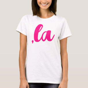 Camiseta ,la Kamala comma pronuncia texto rosa quente