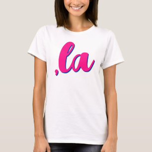 Camiseta ,la Kamala comma pronuncia texto rosa quente com s