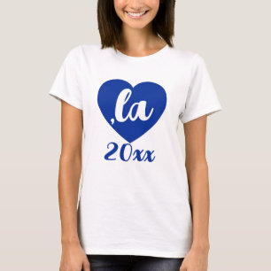 Camiseta ,la KAMALA coração texto azul Personalizado ano