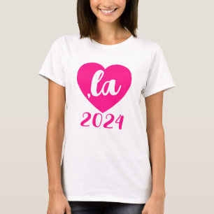 Camiseta ,la KAMALA Heart 2024 texto de script rosa-quente