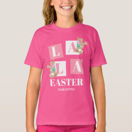 Camiseta La La Páscoa Bunny Rosa Meninas