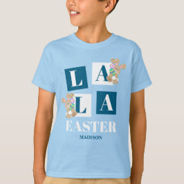 Camiseta La La Páscoa Coelho Azul Menino