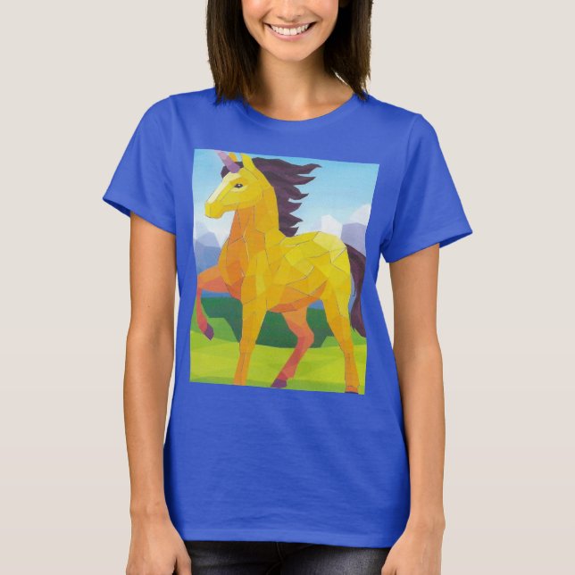 Camiseta la licorne mythe sur bleu (Frente)