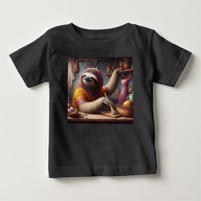 Camiseta Lã Limpando uma cozinha (Frente)