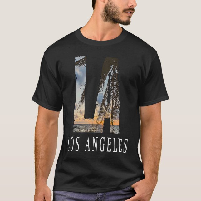 Camiseta La Los Angeles California Souvenir Beach City West (Frente)