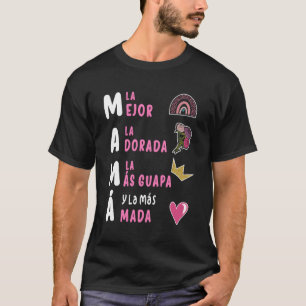 Camiseta La Mejor Mama Del Mundo Flora Dia de as mães Espan