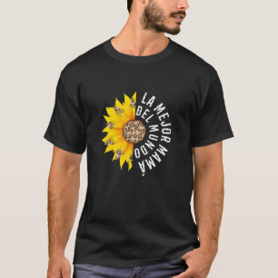 Camiseta La Mejor Mama Del Mundo Mãe Espanhola Leopard Sunf