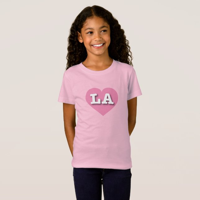 Camiseta LA Pink Heart - Eu amo LA (Frente Completa)