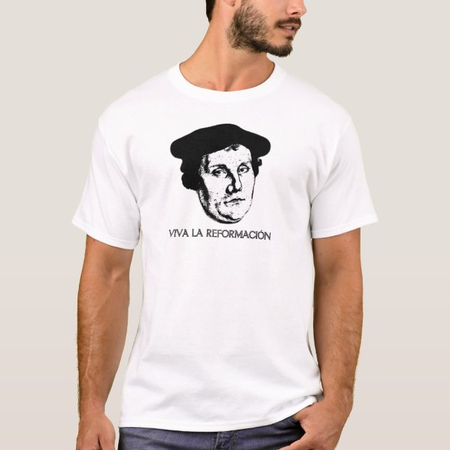 Camiseta La Reformación - Martin Luther de Viva (luz) (Frente)