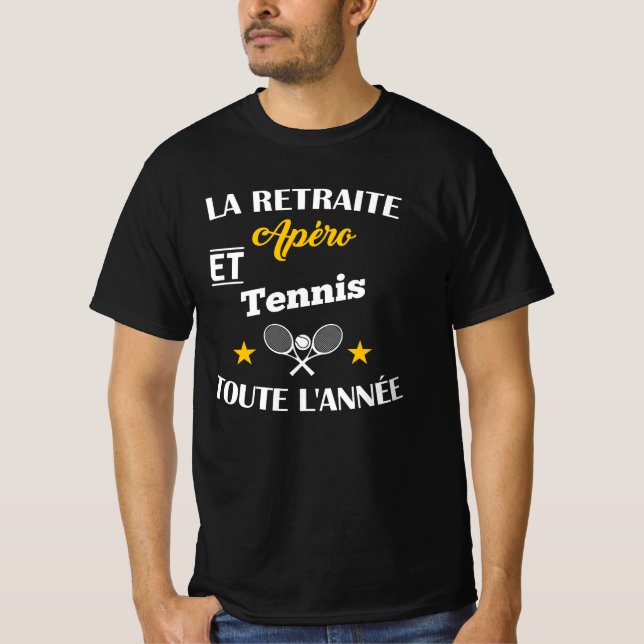 Camiseta La retraite apéro et tennis toute l'année homme (Frente)