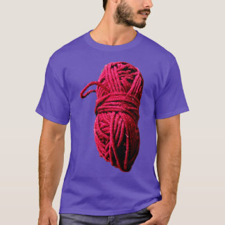 Camiseta lã rosa de fios de tricô