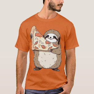 Camiseta Lã segurando uma fatia de pizza 3
