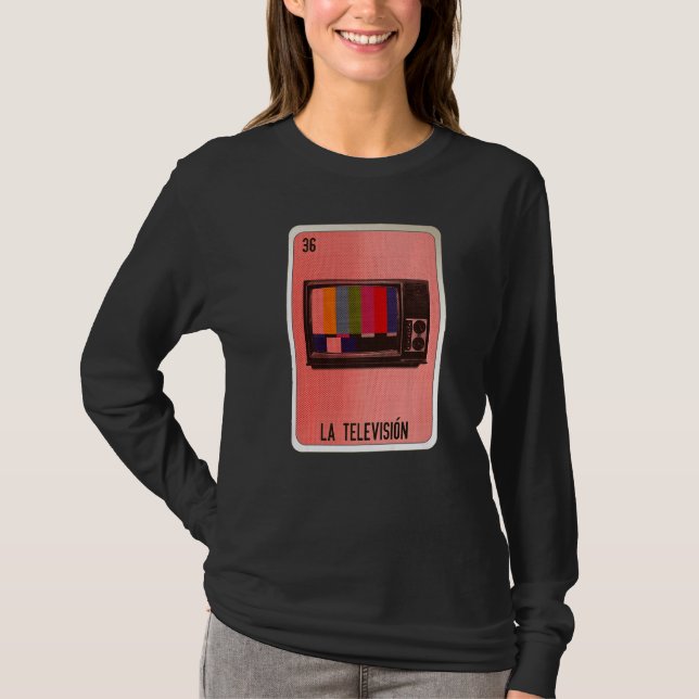Camiseta La Television Mexican Slang Lottery Bingo Cards   (Frente)