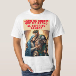 Camiseta La Virgen María y el Guerrero: Un Encuentro Humorí
