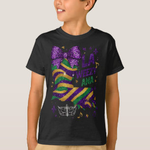 Camiseta La Weezy Ana Mardi Gras Louisiana Mapa Fat Terça-f
