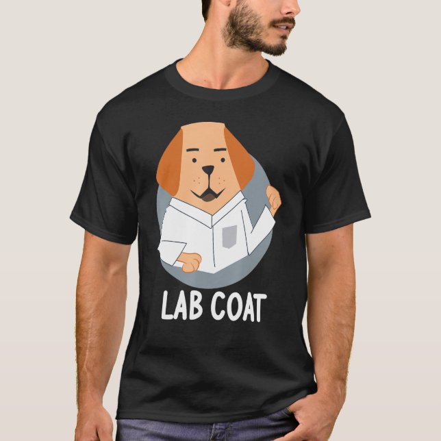 Camiseta Lab Casaco Labrador Dog Pun Science Scientist (Frente)