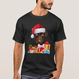 Camiseta Lab de Chocolate Bonito Puppy Santa Hábito Imagem
