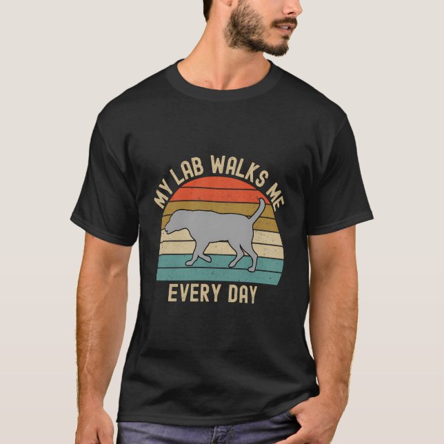 Camiseta Lab de prata Mãe Pai Meu Labrador Retriever Me Lev (Frente)