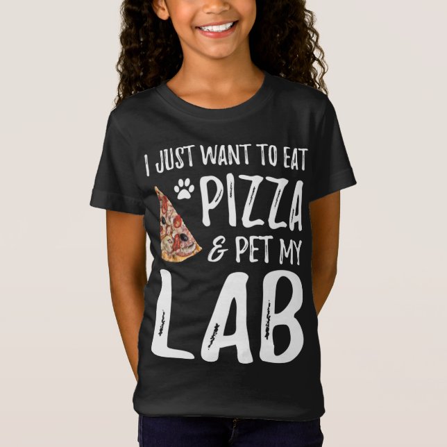 Camiseta Lab Dog Pizza Labrador Cachorro Mãozinho Presente (Frente)