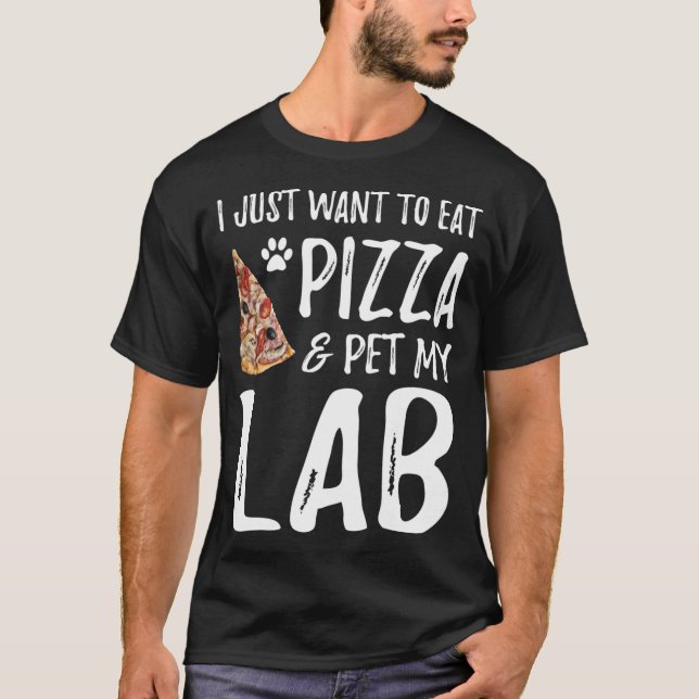 Camiseta Lab Dog Pizza Labrador Cachorro Mãozinho Presente (Frente)