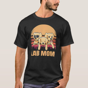 Camiseta Lab Mom Yellow Labrador Retriever Vintage Cachorro