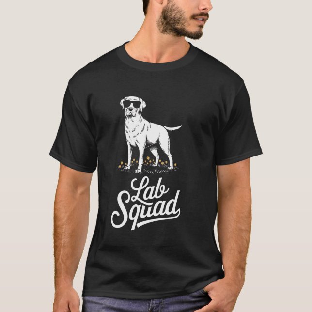 Camiseta Lab Squad - Cool Minimalist Labrador Retriever Dog (Frente)