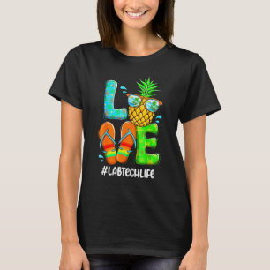 Camiseta Lab Tech Love Summer Pineapple Tropical Flower Fli