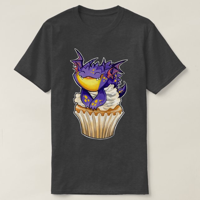 Camiseta Lábio de lavanda de dragão cupcake (Frente do Design)