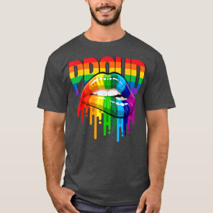 Camiseta Lábio Orgulhoso Arco-íris LGBTQ Lábio Orgulho Gay 