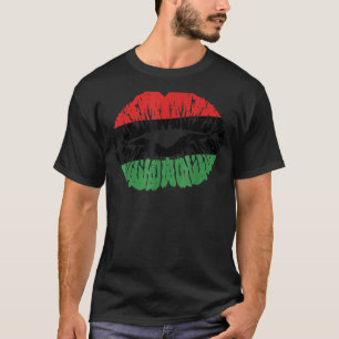 Camiseta Lábios Africanos Bandeira África História Negra Or