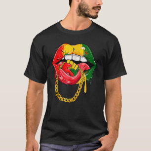 Camiseta Lábios Africanos Bandeira África História Negra Or