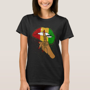 Camiseta Lábios Africanos Bandeira África História Negra Or