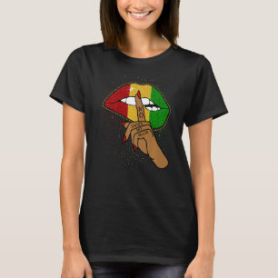 Camiseta Lábios Africanos Bandeira África História Negra Or