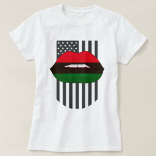 Camiseta Lábios africanos, verde negro histórico