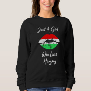 Camiseta Lábios Amam Mulheres Meninas Bandeira Húngara Hung