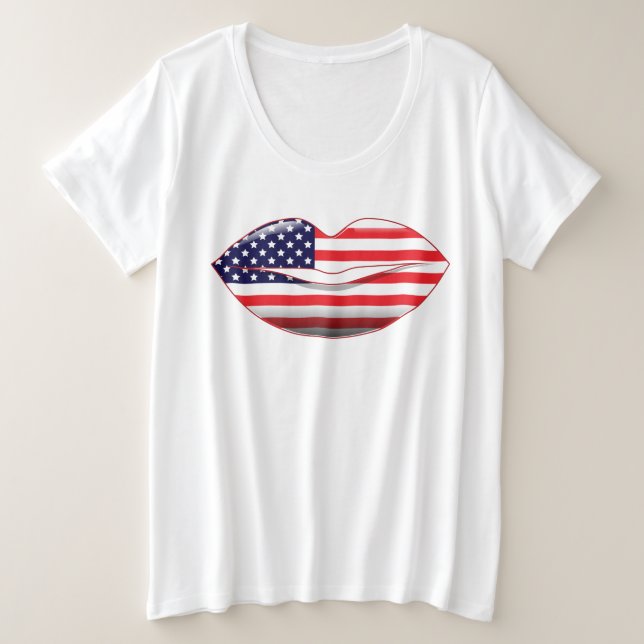 Camiseta Lábios Americanos Glossy (Frente do Design)