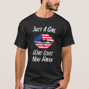 Camiseta Lábios Amor Bandeira Americana New Haven