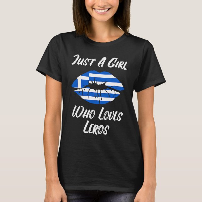 Camiseta Lábios Amor Boca Bandeira Grega Leros (Frente)