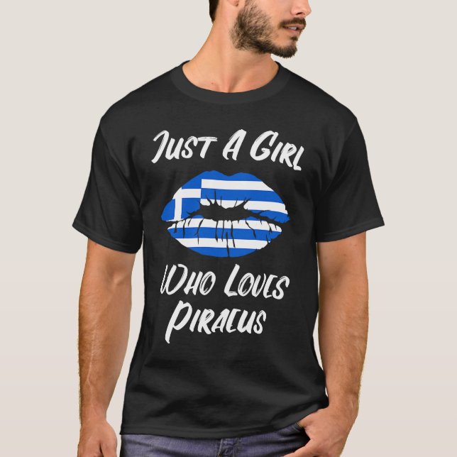Camiseta Lábios Amor Boca Bandeira Grega Pireu (Frente)
