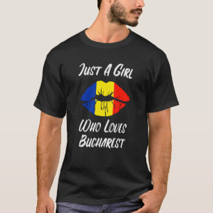 Camiseta Lábios Amor Boca Bandeira Romena Bucareste