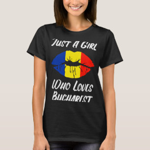 Camiseta Lábios Amor Boca Bandeira Romena Bucareste