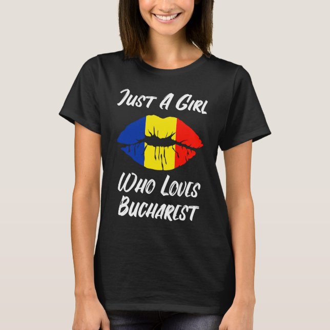 Camiseta Lábios Amor Boca Bandeira Romena Bucareste (Frente)