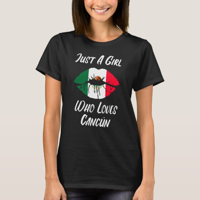Camiseta Lábios Amor Boca Mexicana Bandeira Cancun (Frente)