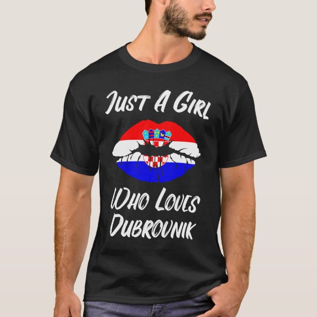 Camiseta Lábios Amor Croácia Flag Dubrovnik (Frente)
