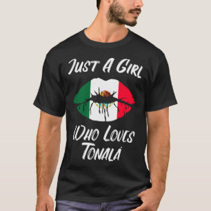 Camiseta Lábios Amor pela boca Bandeira Mexicana Tonala