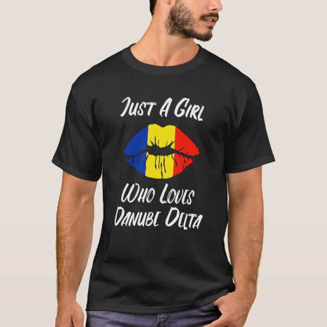 Camiseta Lábios Amor Romeno Bandeira Danúbio (Frente)