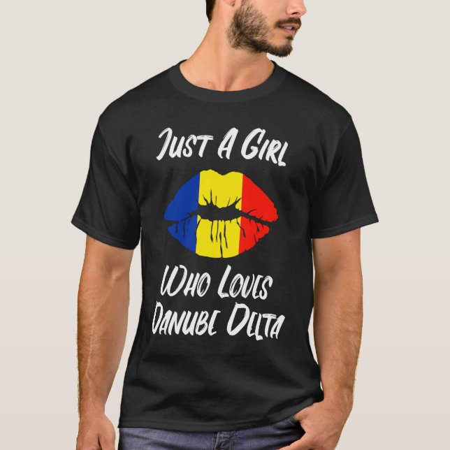 Camiseta Lábios Amor Romeno Bandeira Danúbio (Frente)