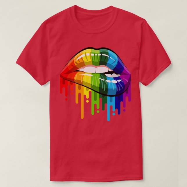 Camiseta Lábios arco-íris (Frente do Design)