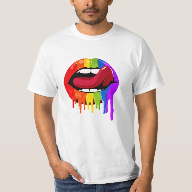 CAMISETA LÁBIOS ARCO-ÍRIS (Frente)