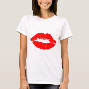 Camiseta Lábios Beijos Red Lipstick Love Namorados